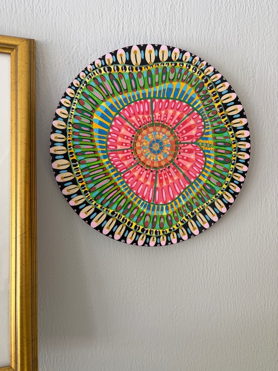 Other - Mandala in pink, green, beige 12 inches in diameter